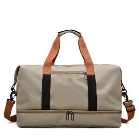 Foldable Waterproof Gym Bag Carry Duffel Bag for Sports and Travel - Khaki